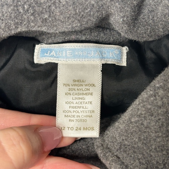 Janie and Jack Baby Wool Cashmere Peacoat size 12-24 months - Picture 4 of 8